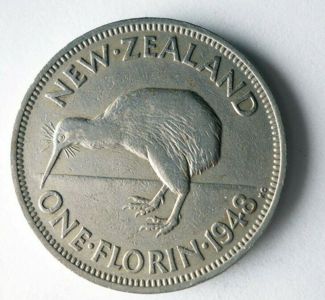 1948 New Zealand Florin - Excellent Vintage Coin - Lot #a9