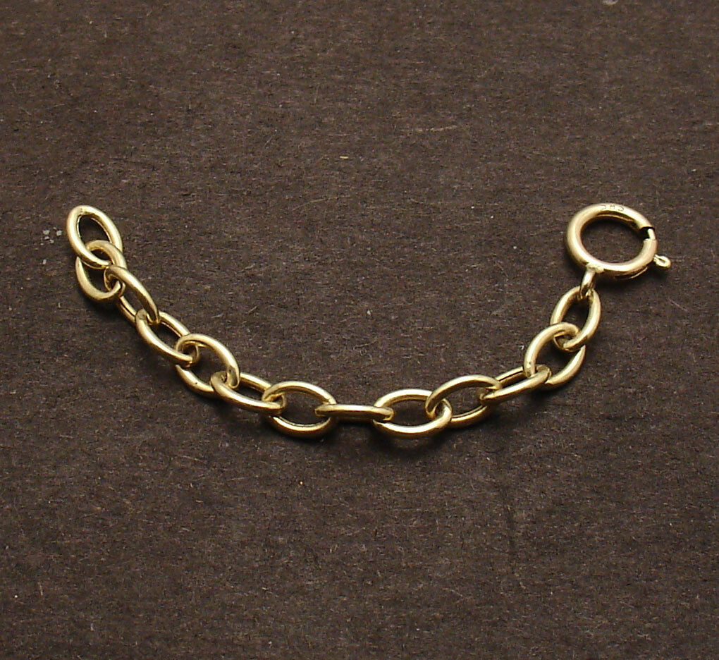 Oval Cable Chain 4 Bracelet Necklace Extender Lock Clasp Real 14k Yellow Gold