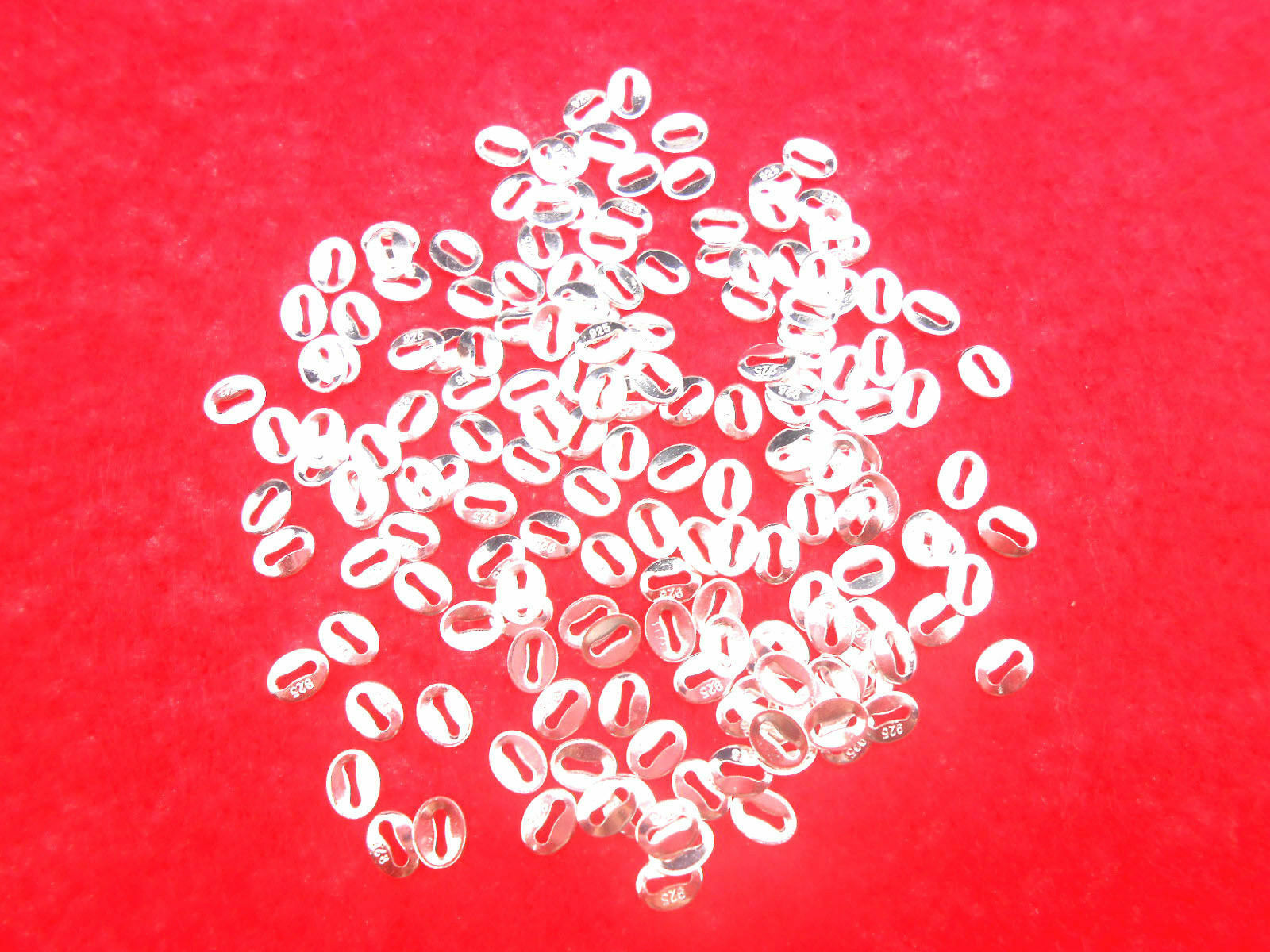 500pcs Nice Jewelry Findings Italy 925 Silver Oval Hallmark Tag Sheet