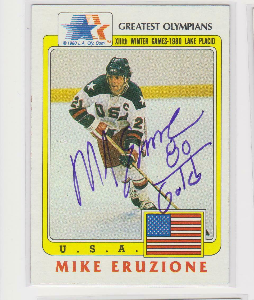 Mike Eruzione Usa Hockey Olympics  Autographed Card Is Creased