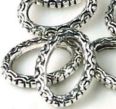 10 Antique Silver Pewter Oval Ring Link 16x12mm