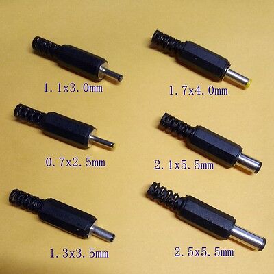 Id 0.7mm 1.1mm 1.3mm 1.7mm 2.1mm 2.5mm Male Dc Power Plug Jack Connector