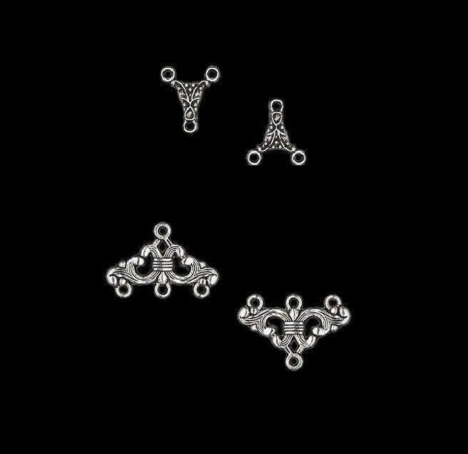Link Connector Drop Rosary Earring Pick Style Tibetan Silver 10pcs Findings