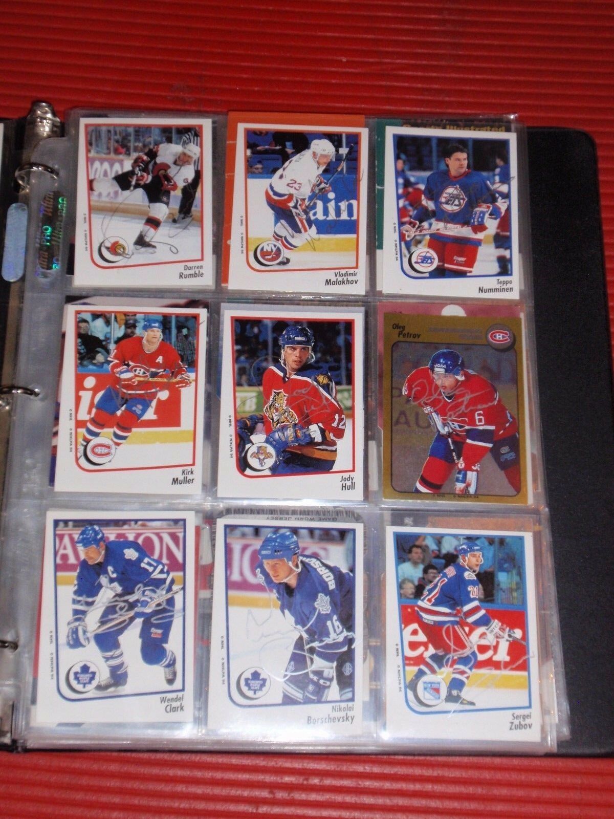 9 Autographed Hockey Player  Panini Sports Trading  Stickers '94-'95 Jody Hull