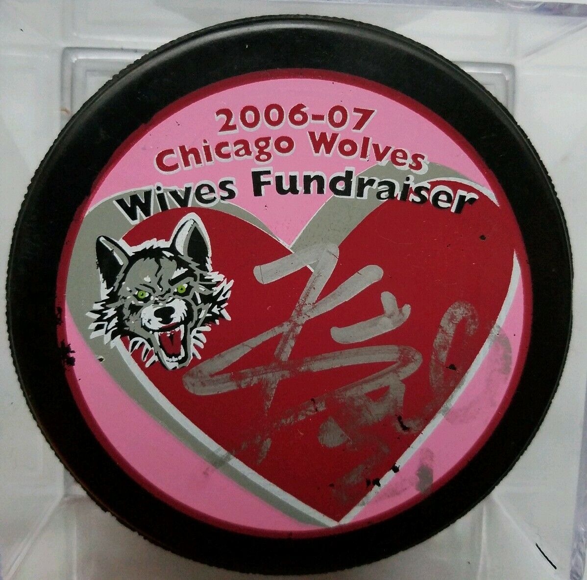 Kevin Doell 2006-07 Chicago Wolves Wives Fundraiser Official Hockey Puck Canada