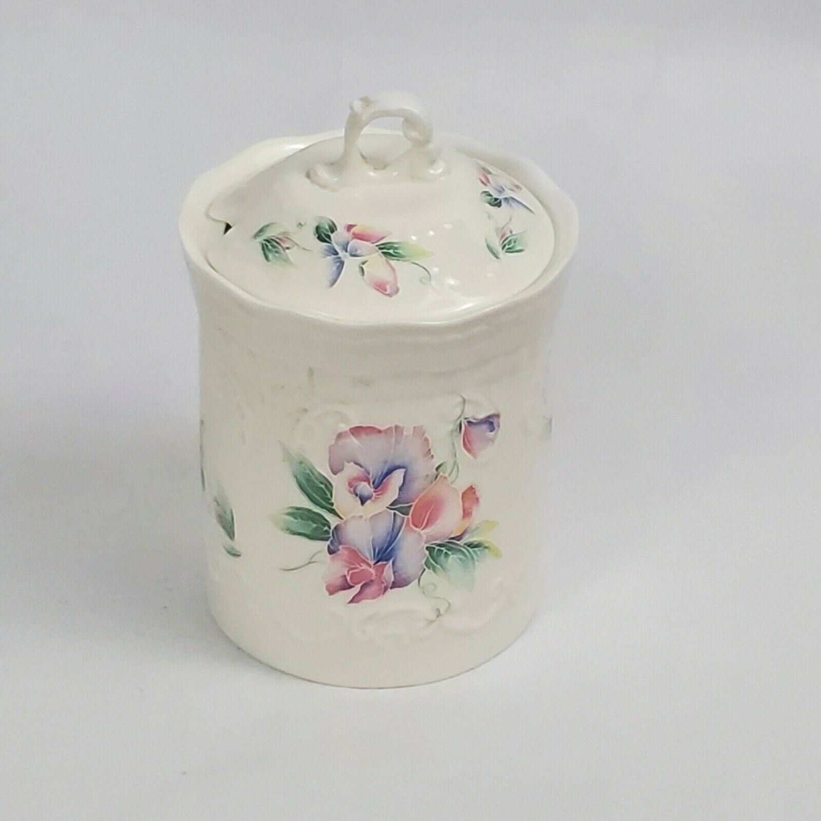 Ansley Little Sweetheart Jelly Jam Jar With Lid Fine English Bone China Vintage
