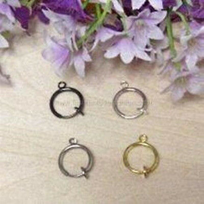 2 Pieces Clip On Hoops,earrings Finding Connectors,½"or 13mm,⅝" Or 15mm