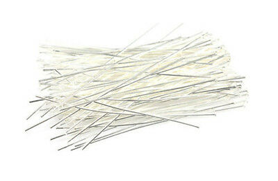 100 Very Thin Silver Plated Head Pins 24 Gauge 1.5 Inch