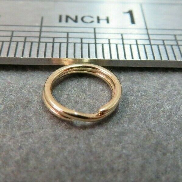 14k Yellow Gold Split Ring Jump Ring Clasp Charm Attacher 14k Solid Gold 8 Mm