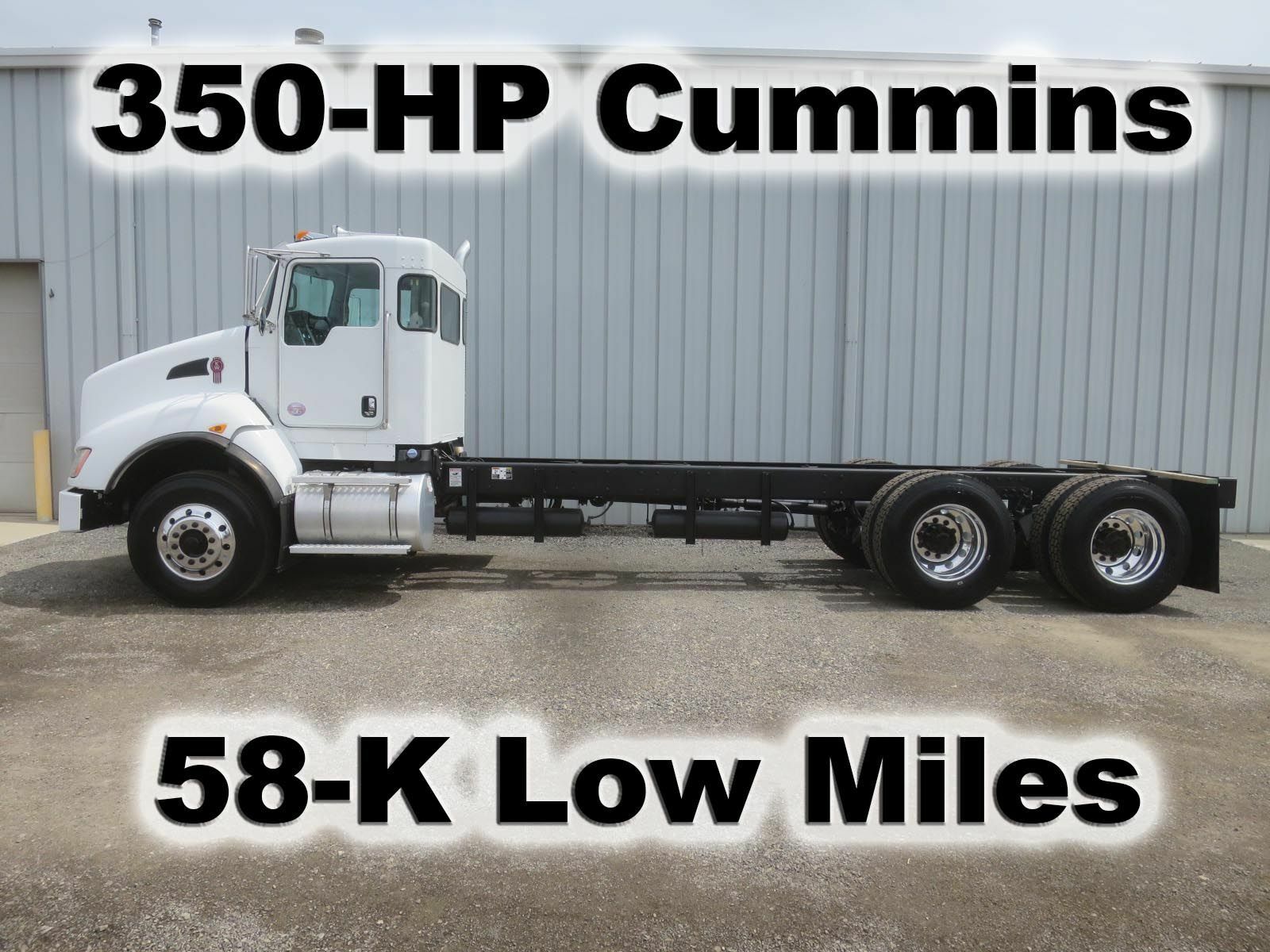T400 350-hp Cummins 8-ll Cab Chassis Straight Frame Tandem Axle Truck 58-k Mile