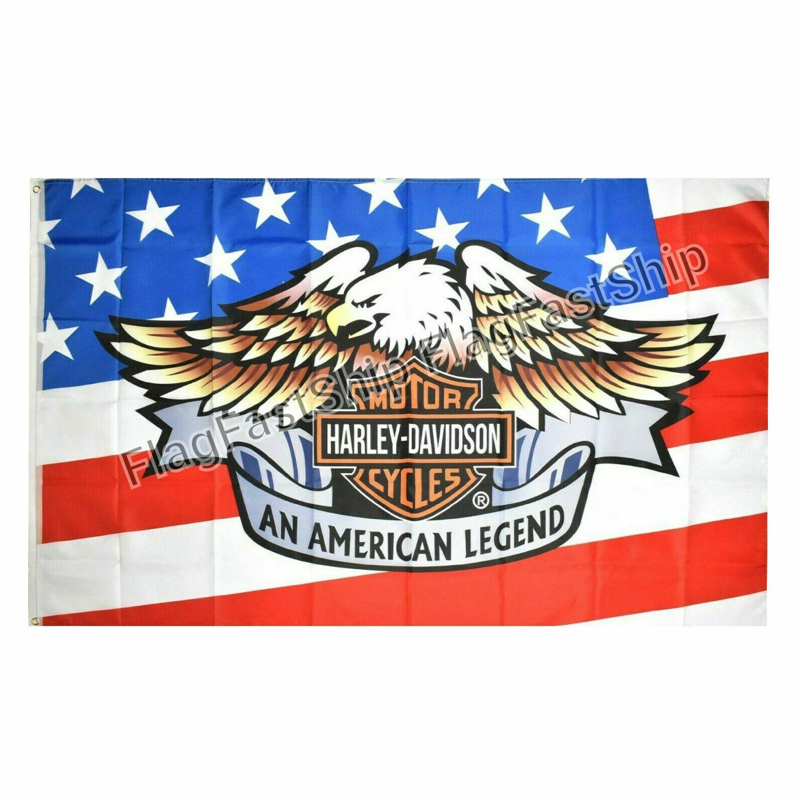 Harley Davidson 3x5 Flag Banner Usa Flag Logo With Grommets Us Seller Fast Ship