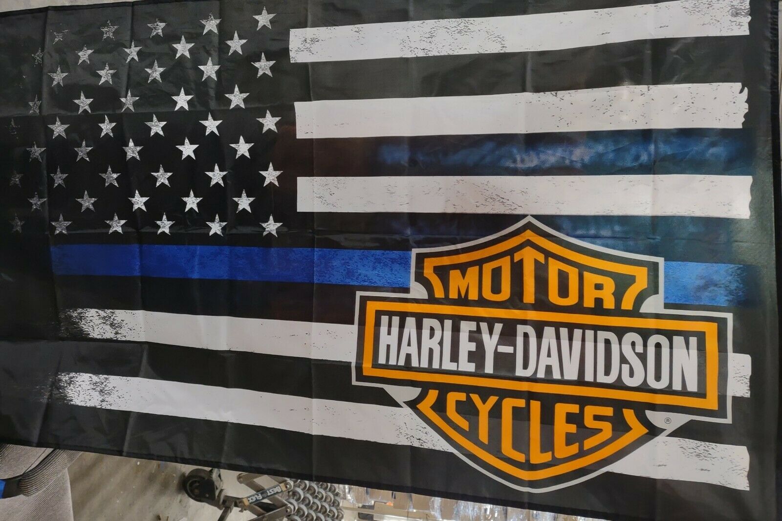 Harley Davidson Blue Line 3x5 Flag