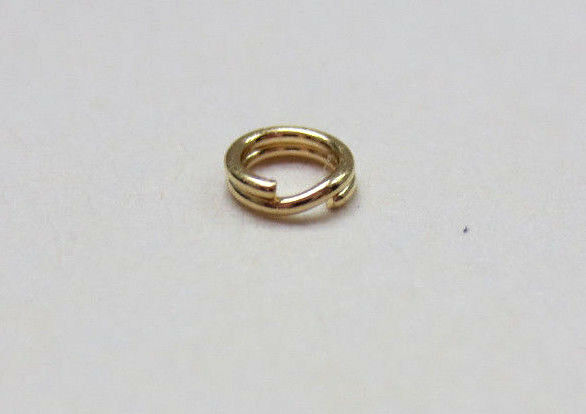 14k Yellow Gold Split Ring Jump Ring Clasp Charm Attacher 14k Solid Gold 3.6 Mm