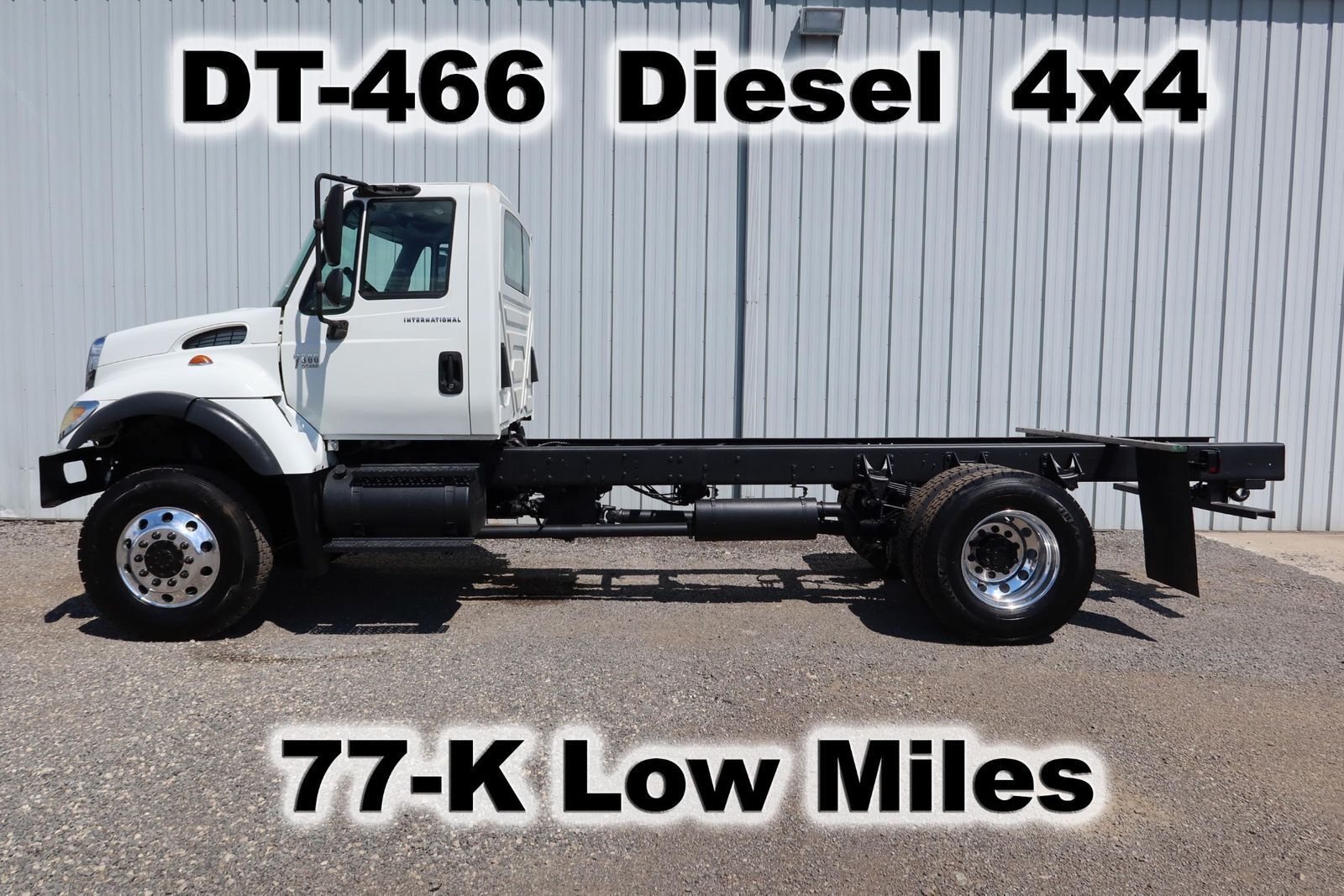 7400 Dt-466 Diesel 4x4 4 Wheel Drive Cab Chassis Straight Frame Truck  77-k Mile