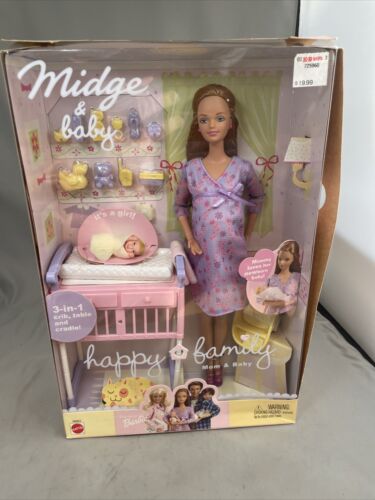 Mattel Happy Family Midge Mom & Baby Doll 56663 2002 Pregnant Friends Of Barbie