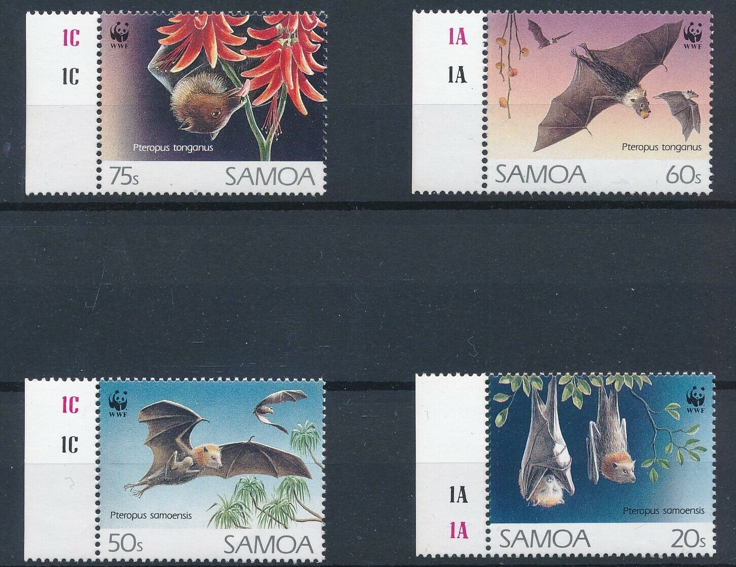 [mp7360] Samoa Wwf Bats Good Set Very Fine Mnh Stamps With Margins